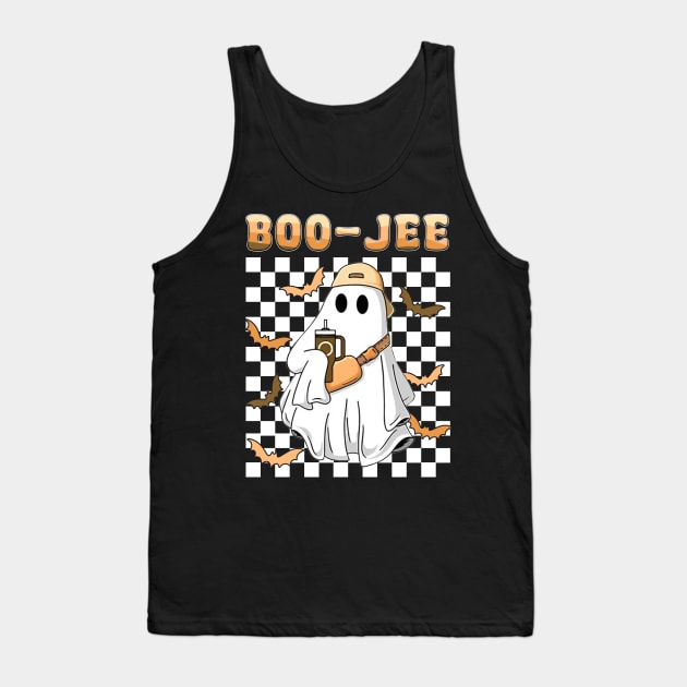 Spooky Season Cute Ghost Halloween Costume Boujee Boo-Jee Tank Top by JennyArtist